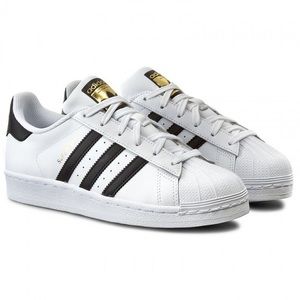 Adidas superstar white and black stripe